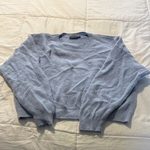Elegant Light Blue Women's Crew Neck Sweater Cashmere
